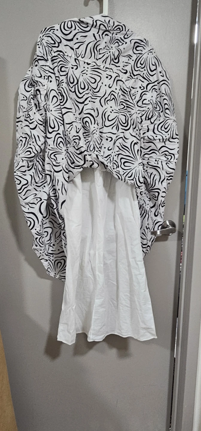 ZARA Black and White Floral Print Maxi Dress - photo 4