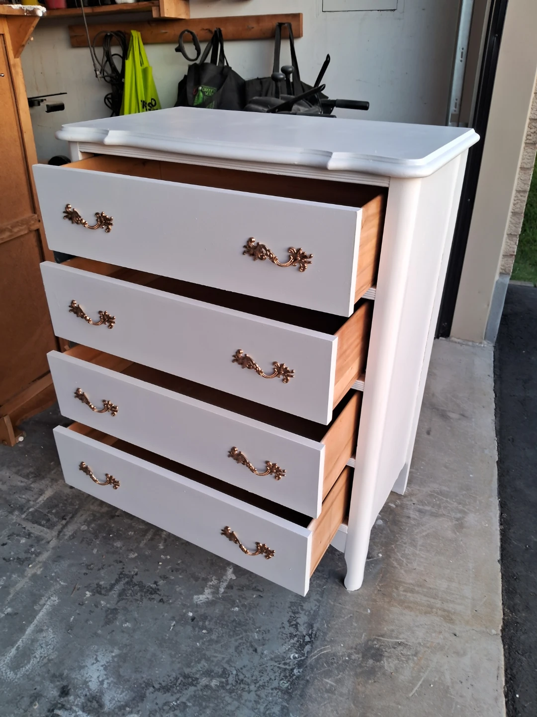 White 4-Drawer Dresser with Gold Accents - photo 2