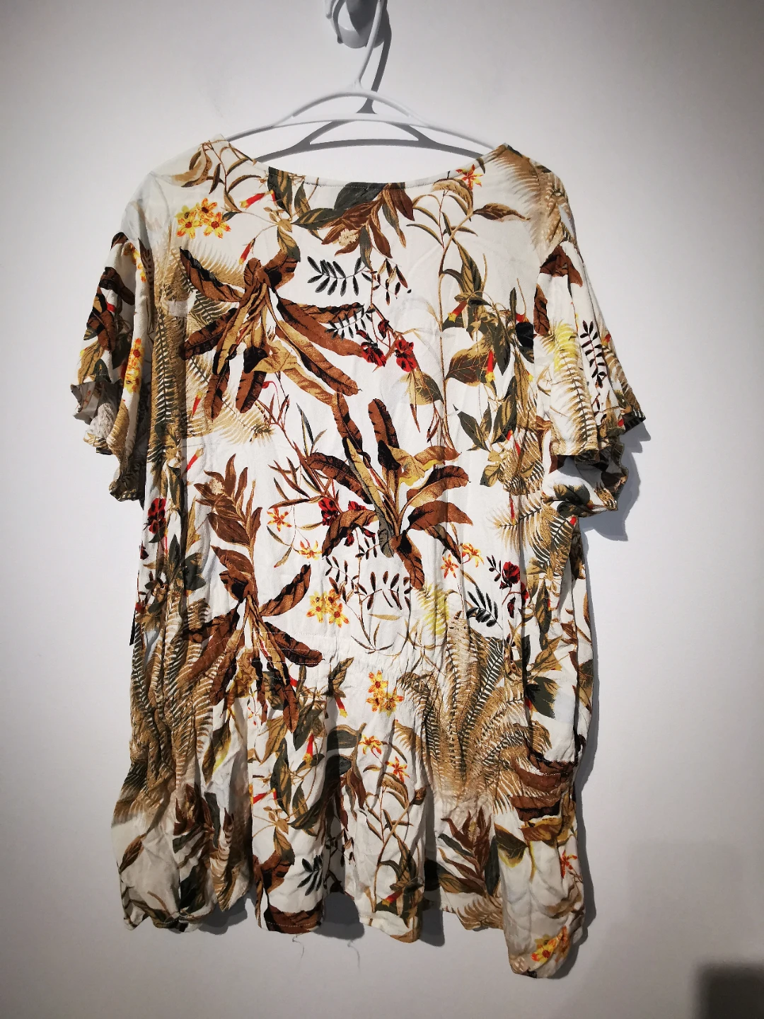 NWT Lily Morgan Tropical Print Tunic Top 1X button up