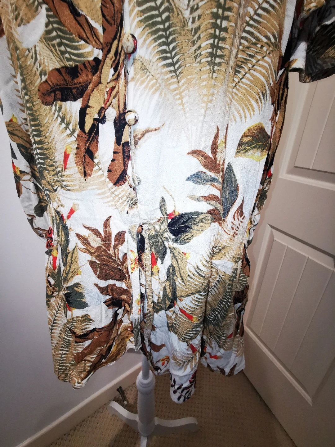 NWT Lily Morgan Tropical Print Tunic Top 1X button up - photo 3