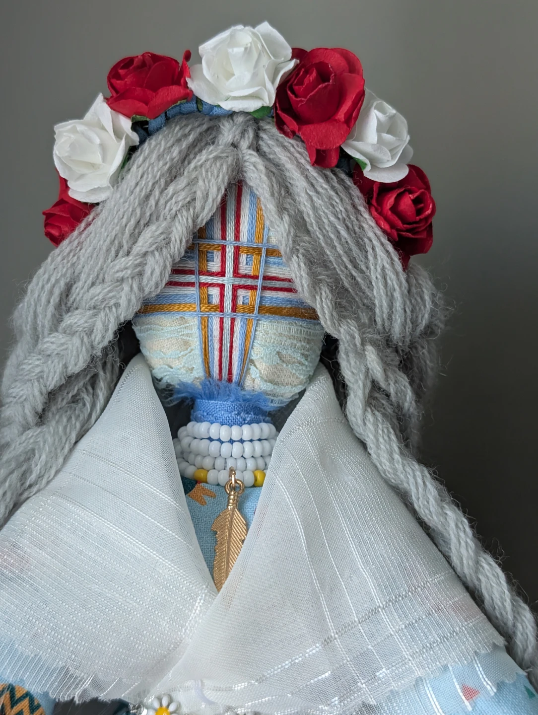 Handmade blue Motanka Berehynia - Ukrainian heritage - photo 2