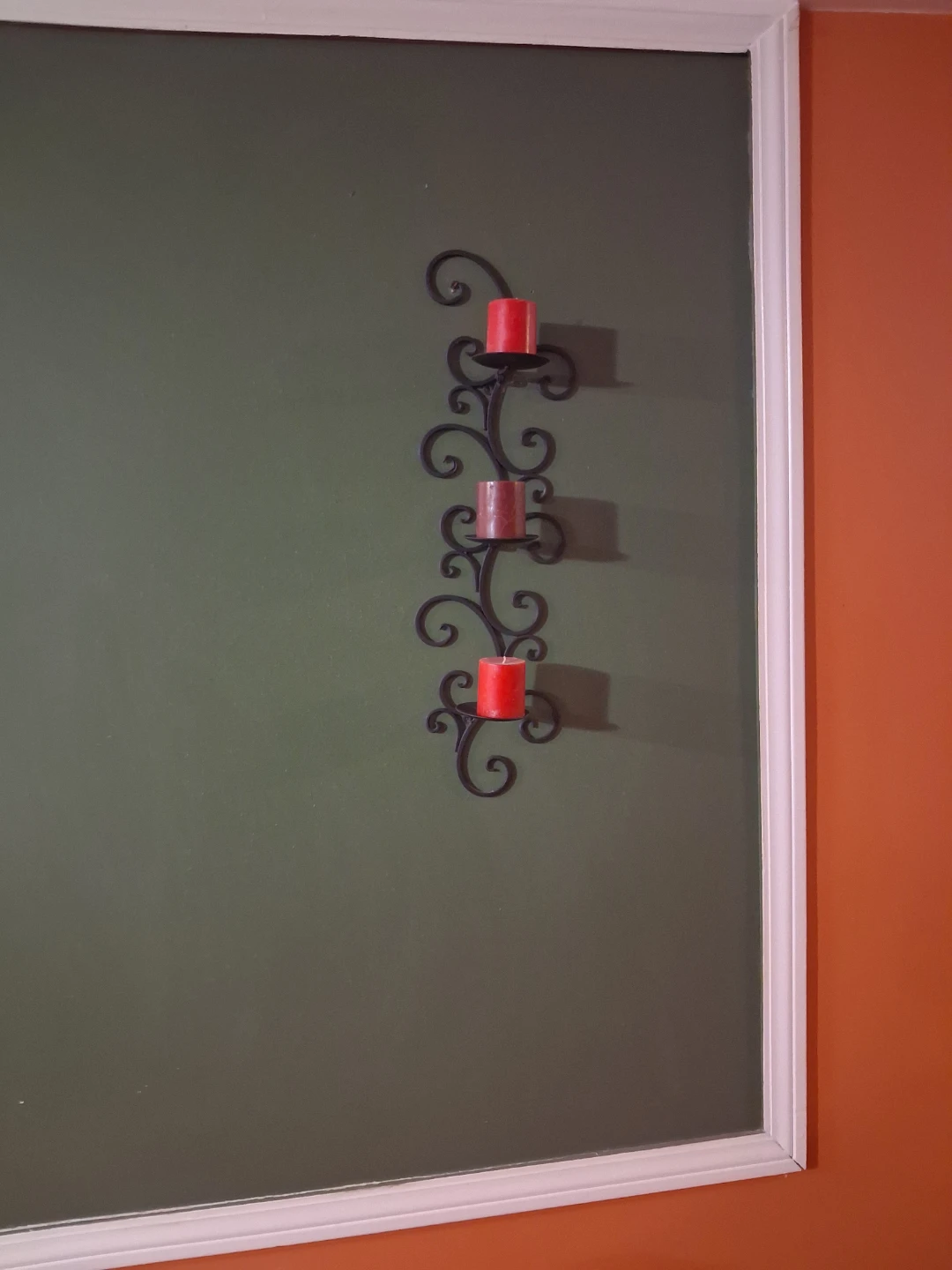 Black Metal 3-Candle Wall Sconce - photo 2