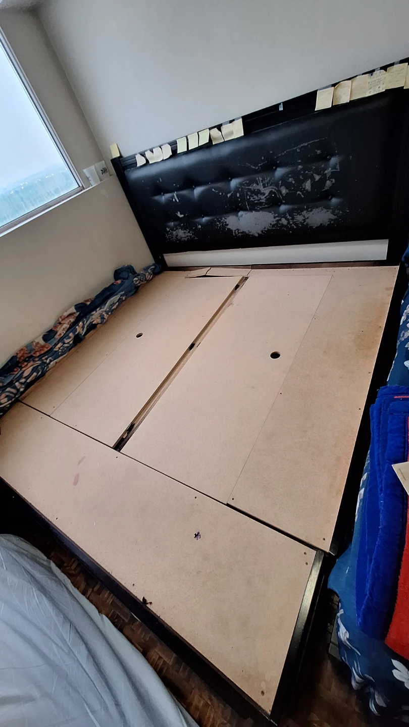 King Storage Bed Frame with Padded Headboard