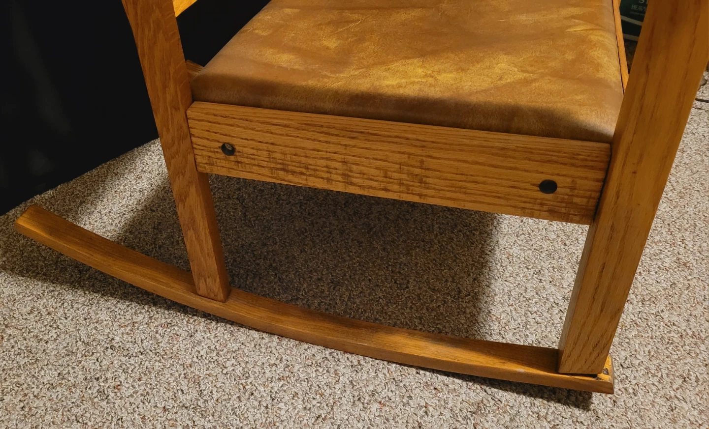 Oak Rocking Chair w/ Leather Seat & Back - photo 5