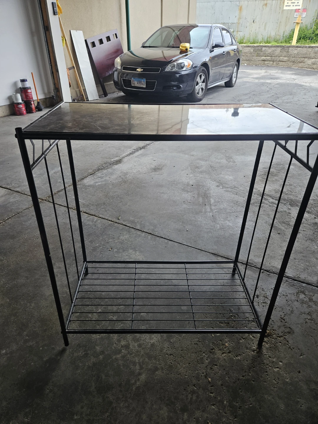 Metal Side Table with Marble Top - photo 2