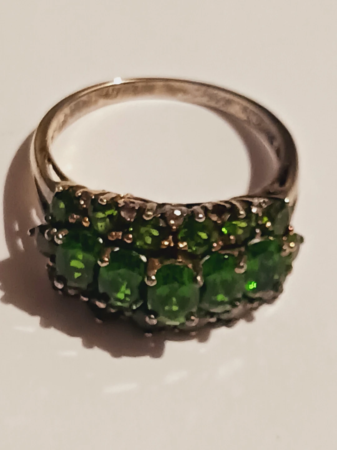Beautiful Sterling Silver 925 Peridot Ring. Size 9.