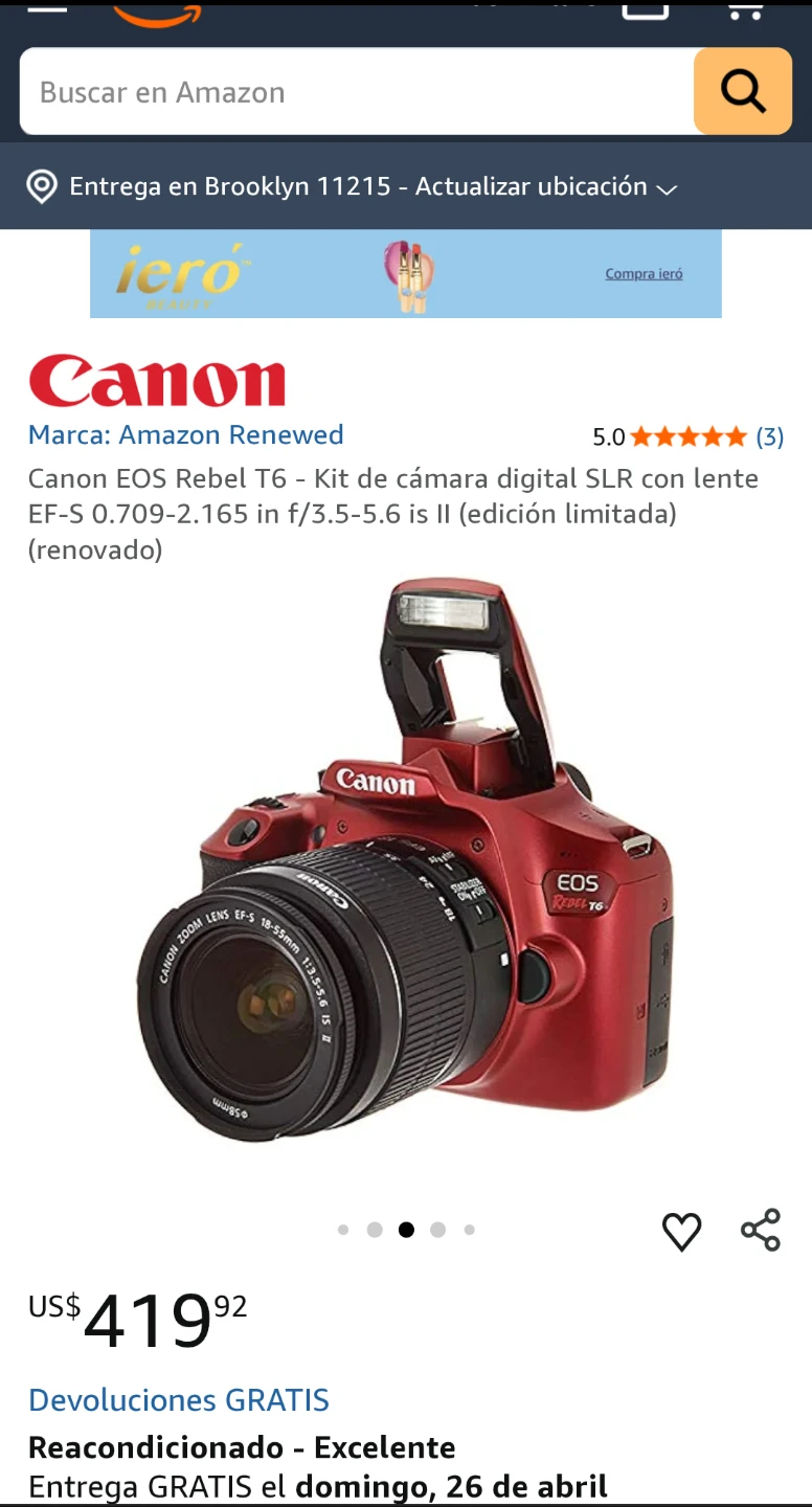 Canon EOS Rebel T5 - LIMITED EDITION Red Digital Camera Kit - photo 2