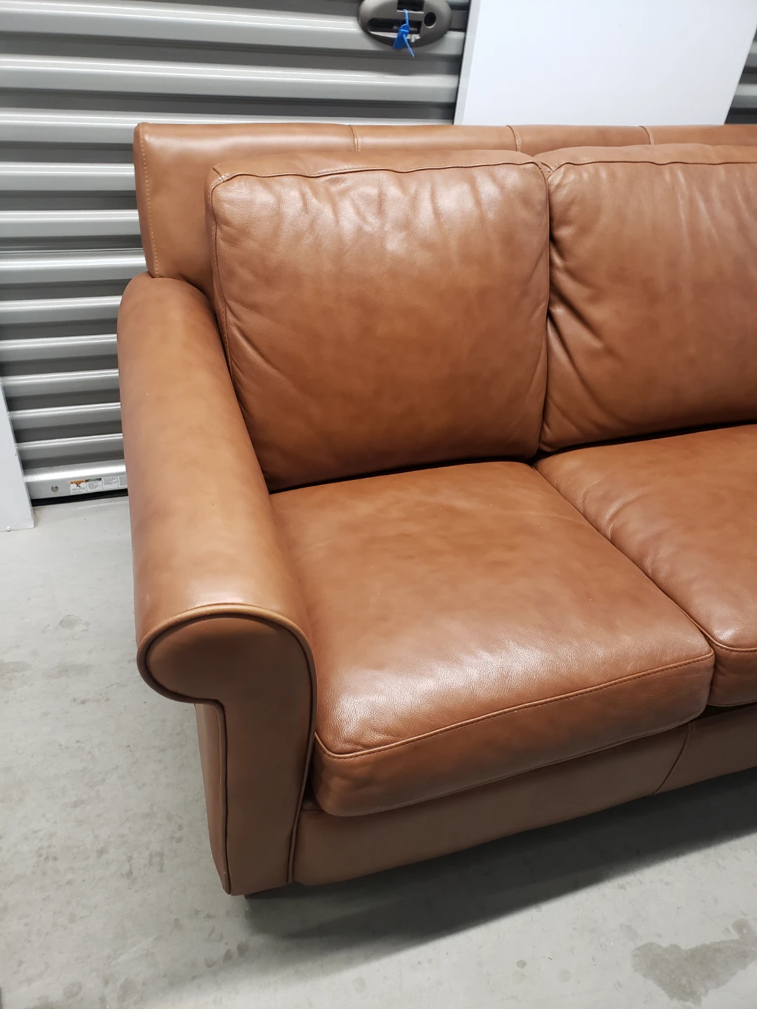 Brown Genuine Leather Sofa - photo 2