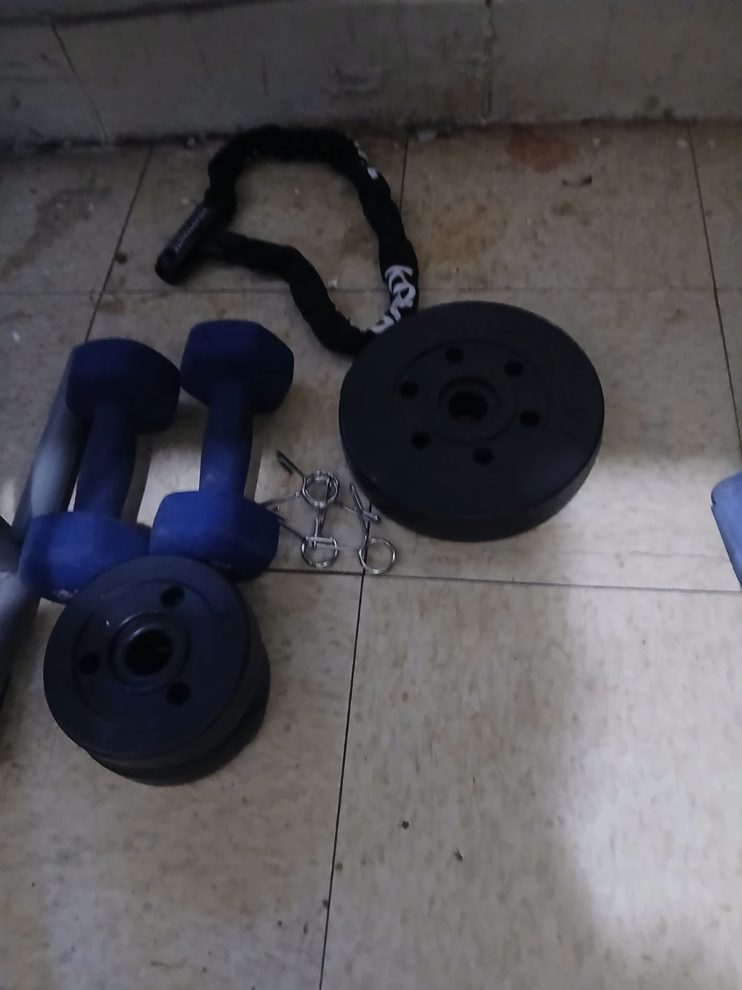 Dumbbell Set with Weight Plates and Chain