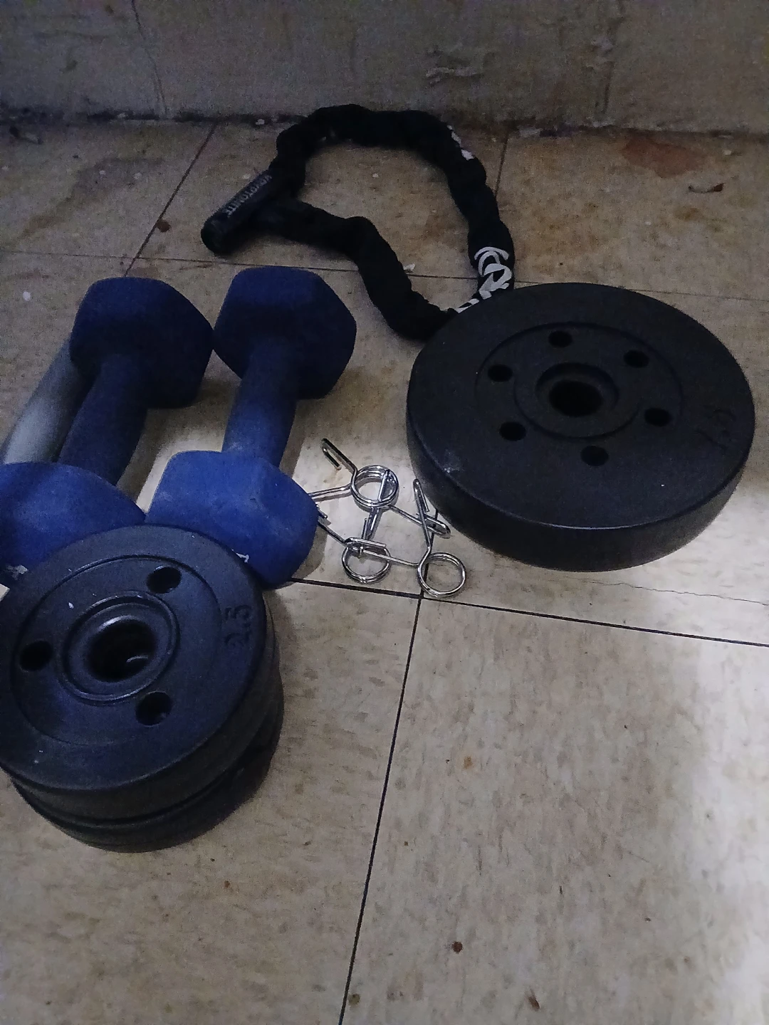 Dumbbell Set with Weight Plates and Chain - photo 2