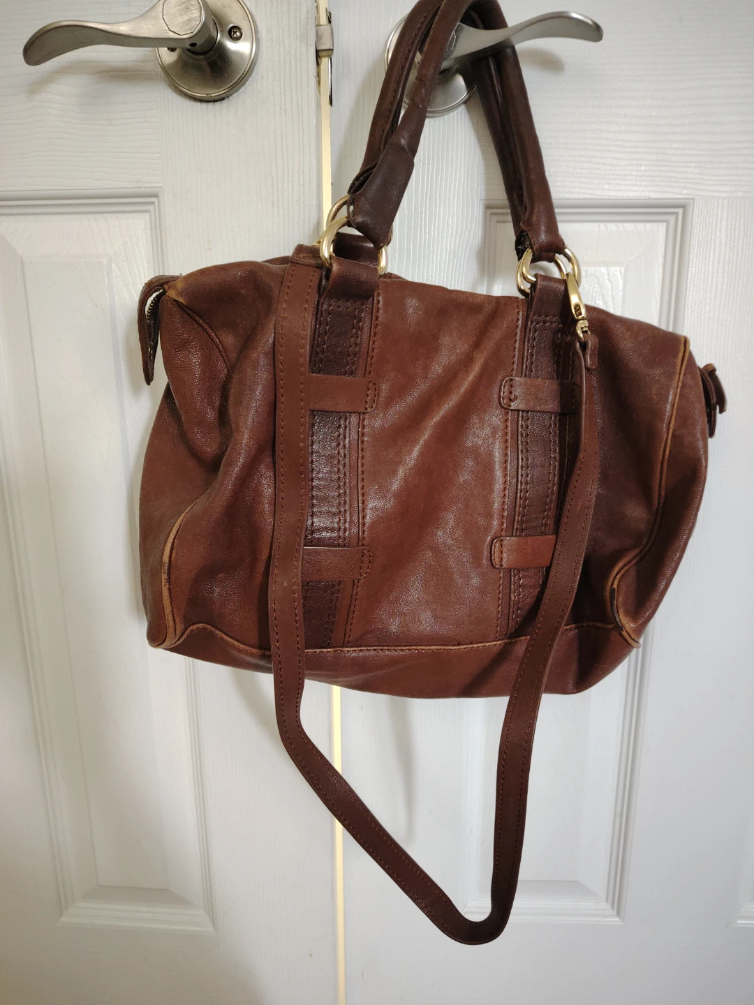 ⚽️Brown Leather Satchel Bag