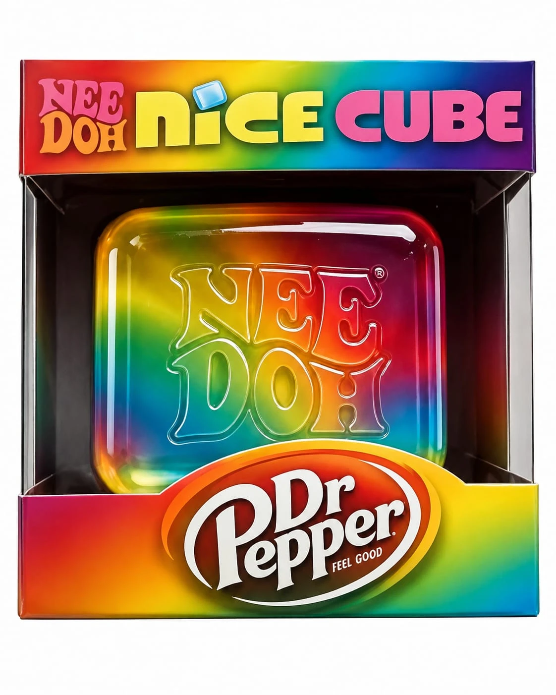 Nee Doh Nice Cube Dr. Pepper Rainbow Squishy Toy