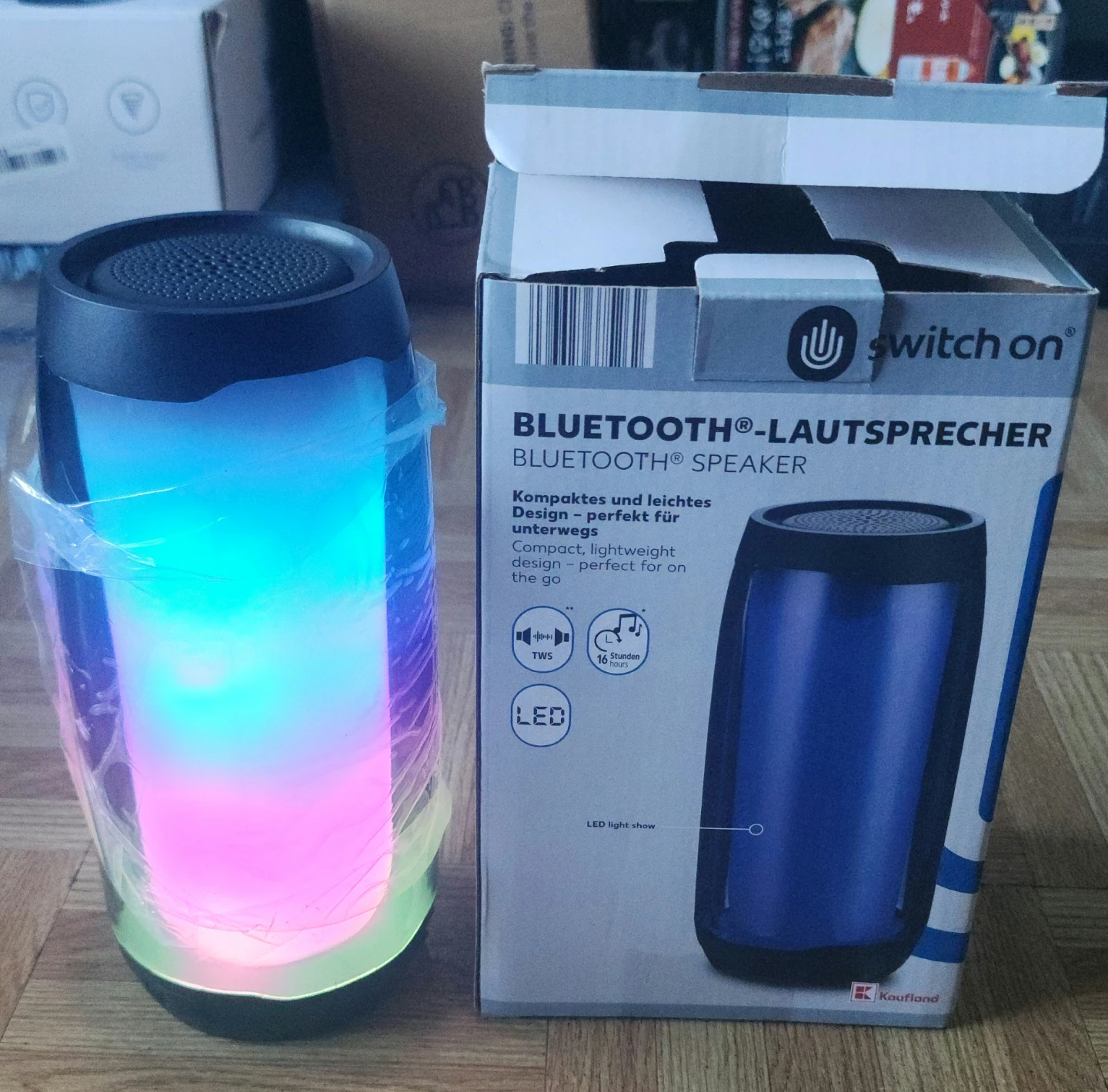 Switch On Bluetooth Speaker with LED Light Show