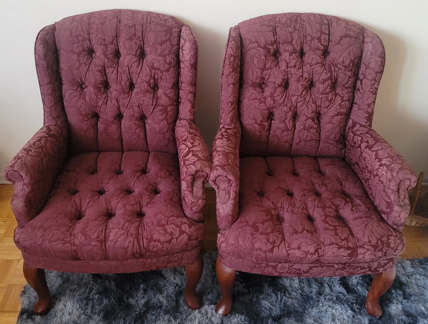 Two Wingback Accent Chairs