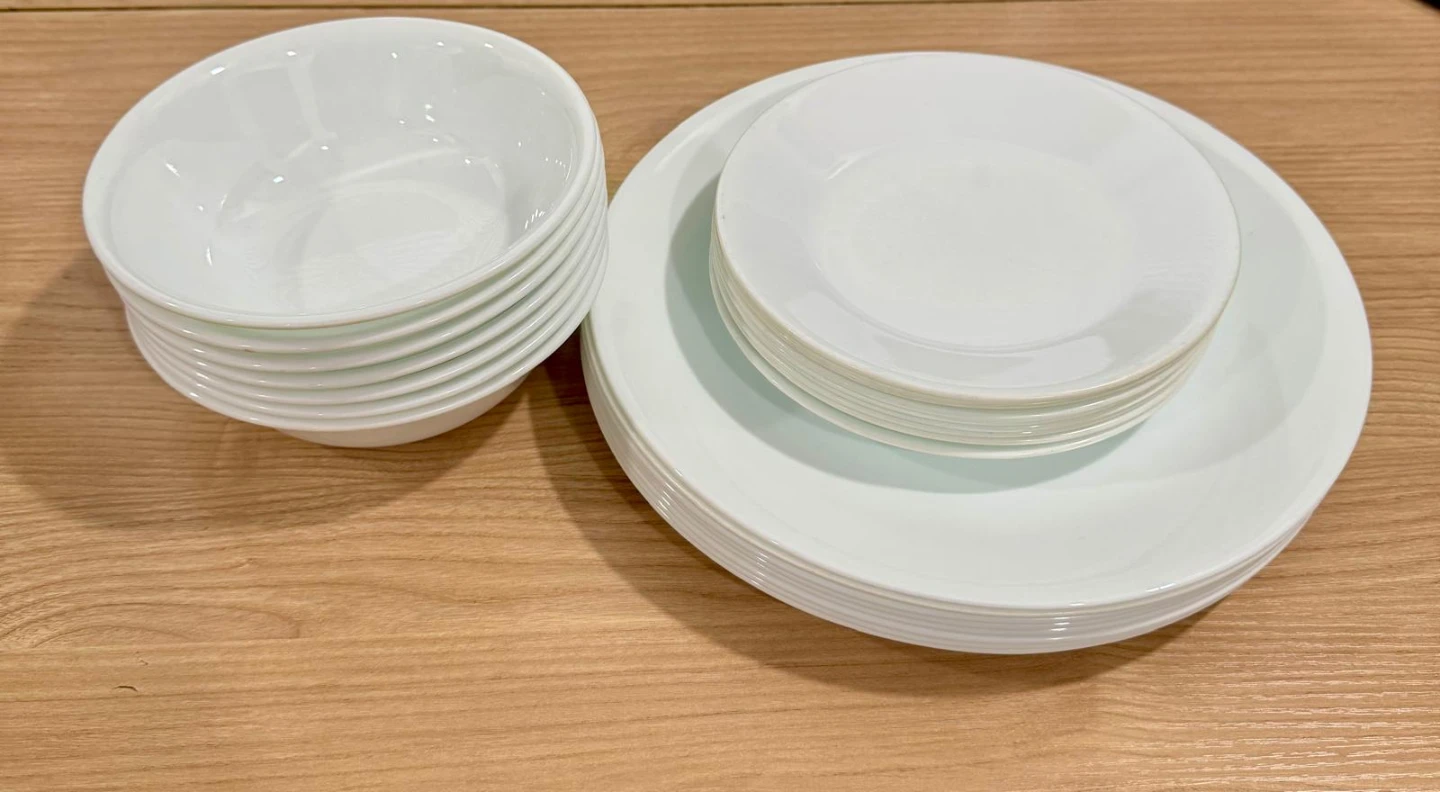 Corelle White Ceramic Dinnerware Set - Plates and Bowls