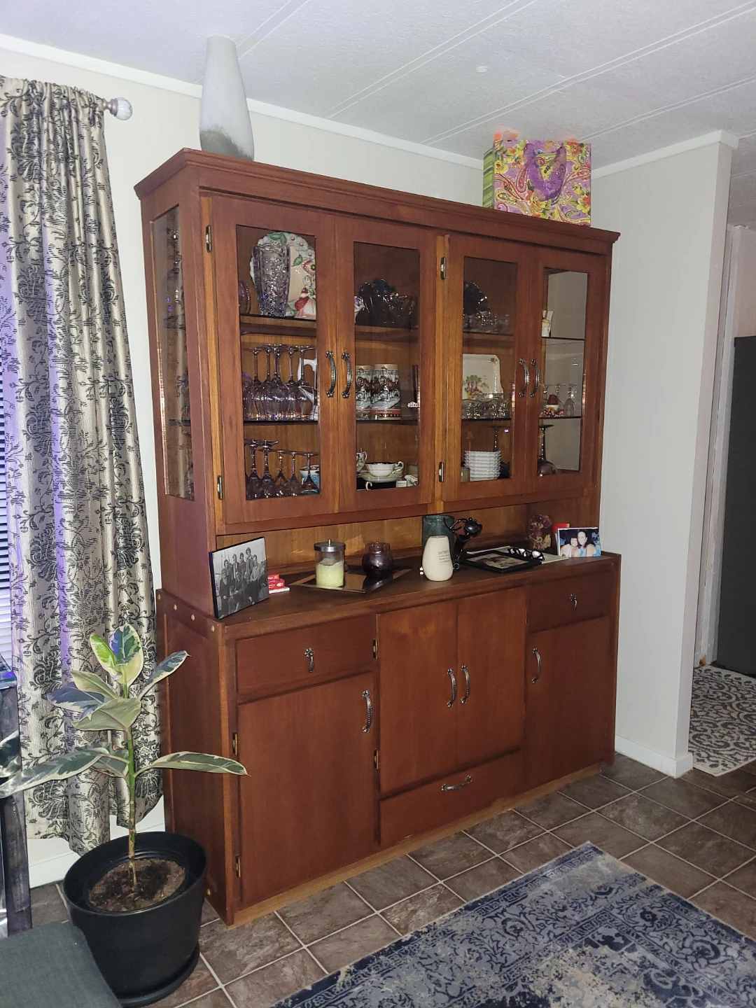 Wooden China Cabinet with Glass Doors - photo 2