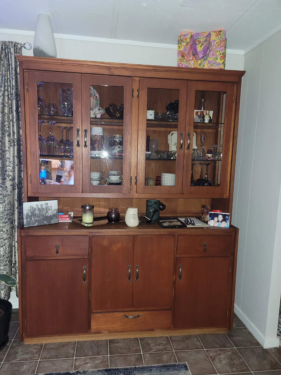 Wooden China Cabinet with Glass Doors - photo 3
