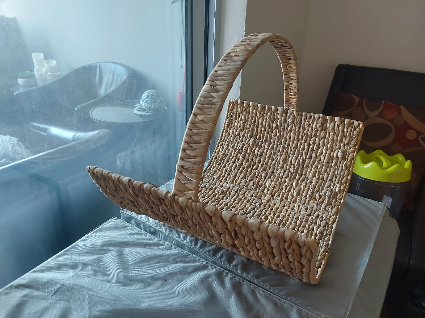 Woven Hyacinth Basket with Handle - photo 3