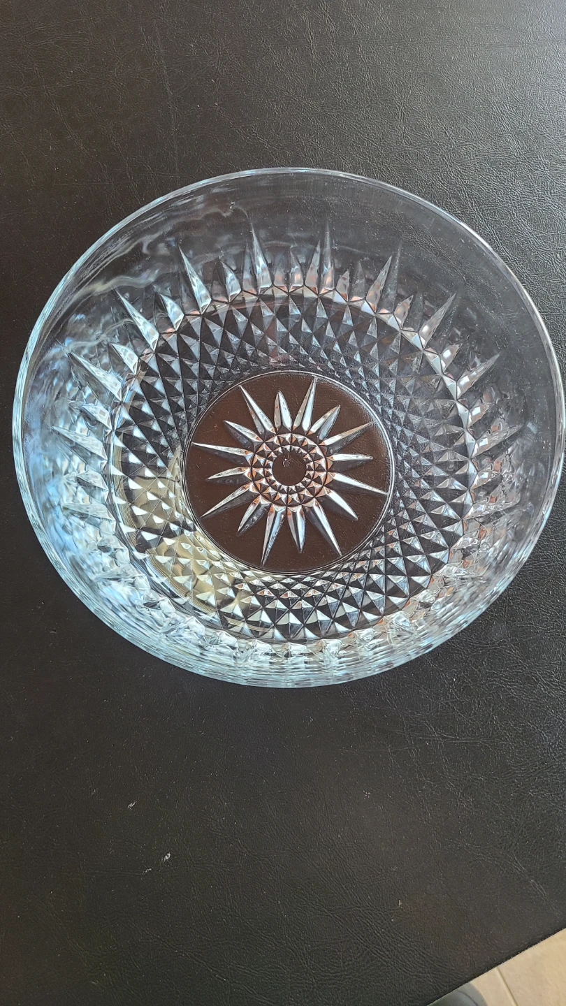 Star Cut Glass Serving Bowl
