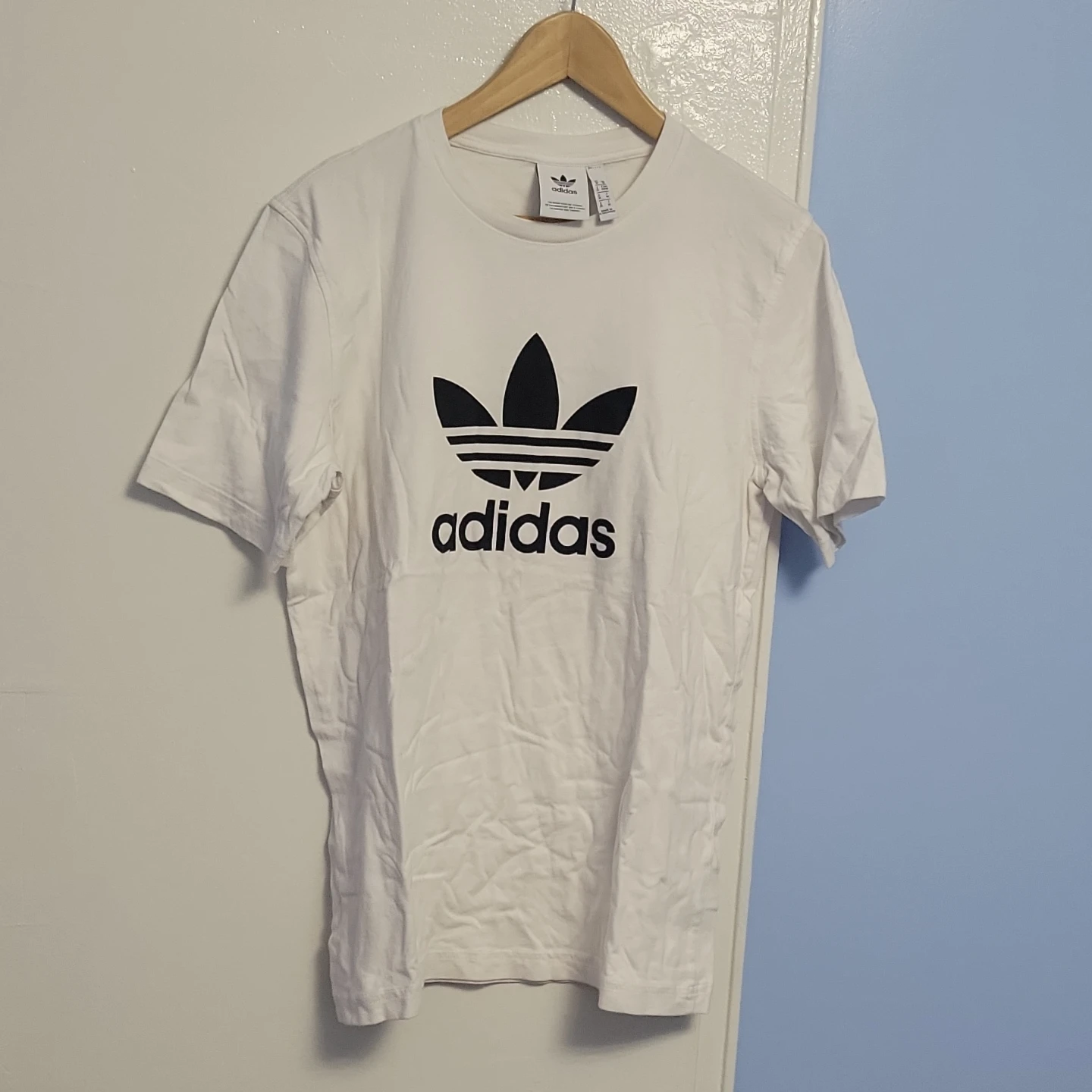 Adidas Trefoil T-Shirt - White/Black - Size M - photo 2