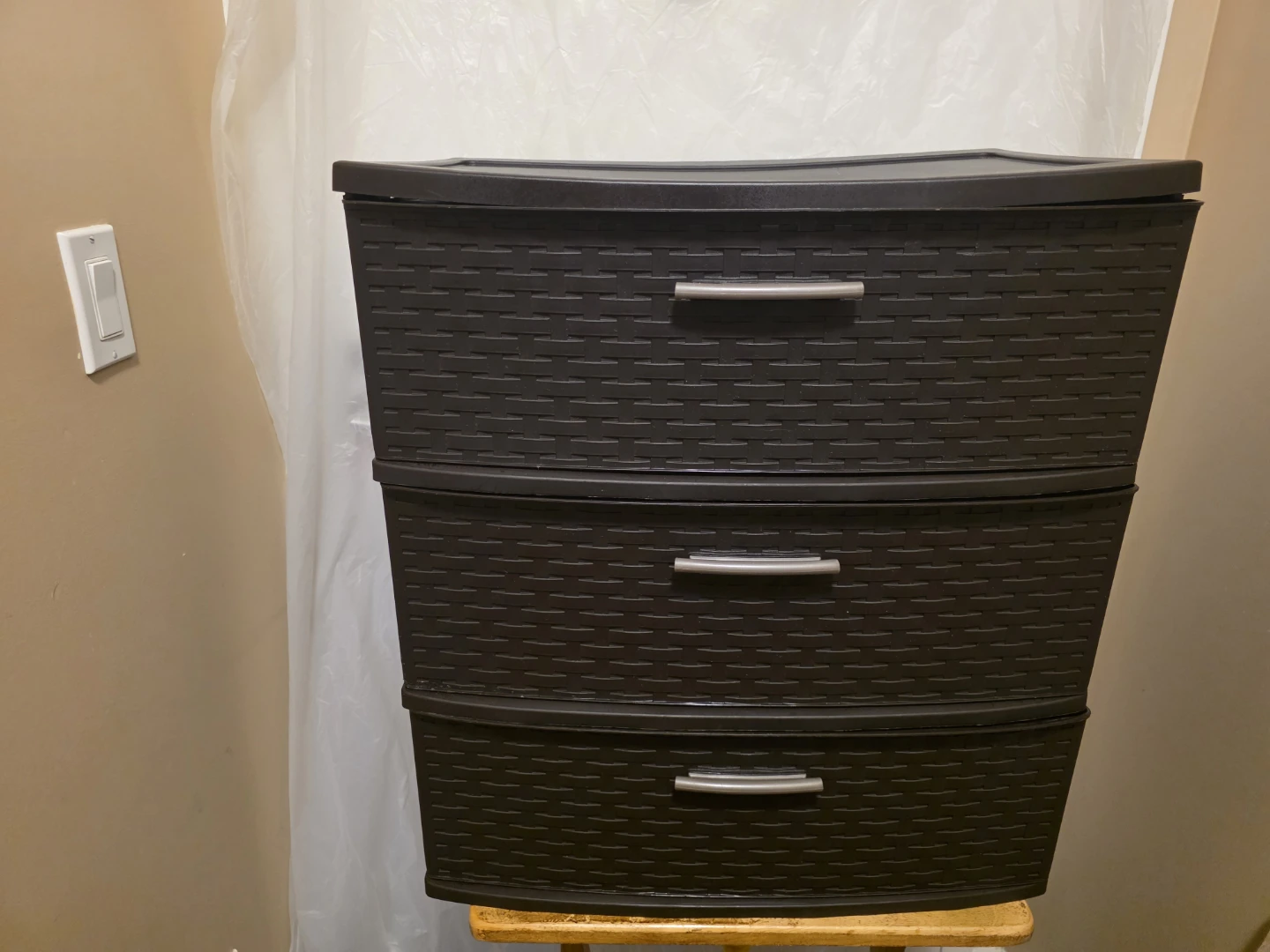 Dark Brown 3-Drawer Plastic Storage Unit