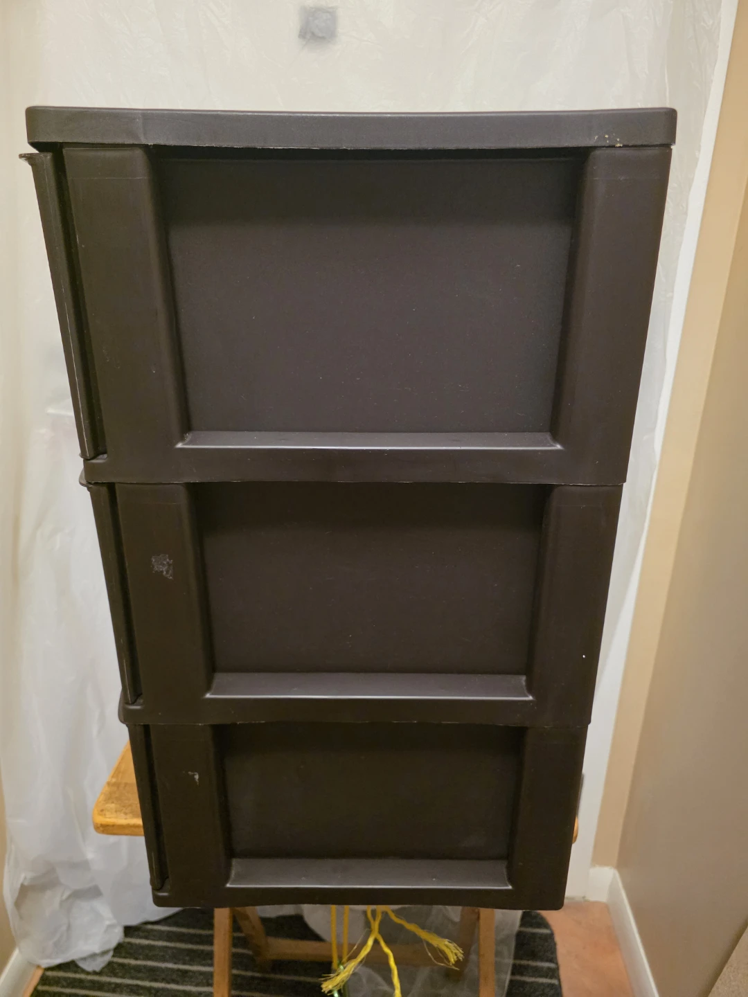 Dark Brown 3-Drawer Plastic Storage Unit - photo 2