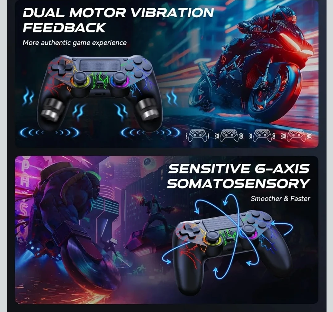 NEW Wireless Controllers Ps4/Slim/Pro/PC Dual Vibration 6-Axis - photo 4