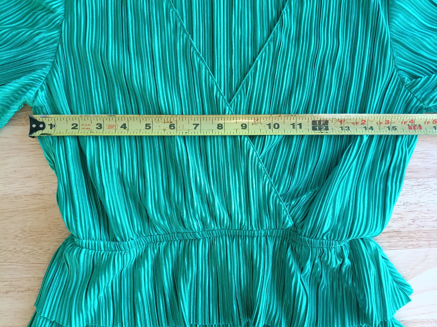 Emerald Green Pleated Shirt Size Small - photo 4