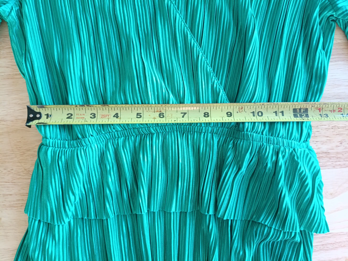 Emerald Green Pleated Shirt Size Small - photo 5