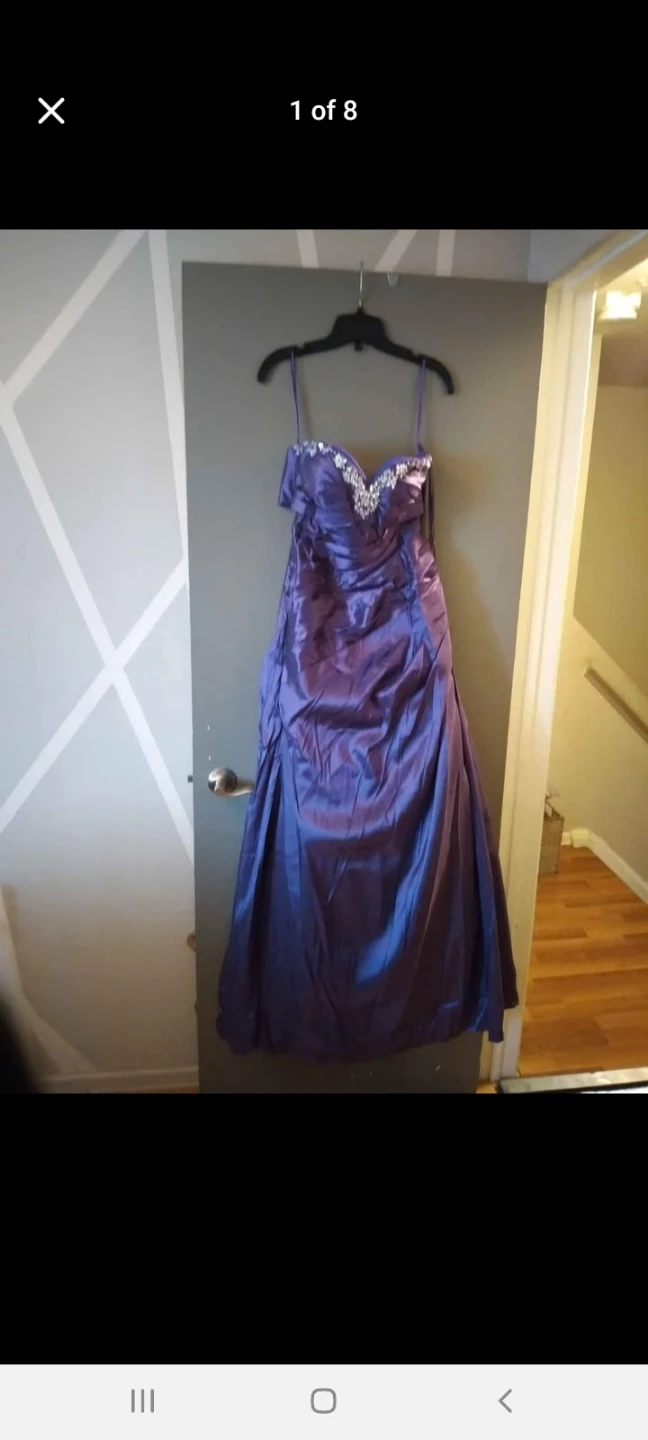 Purple Formal Dress with Rhinestones