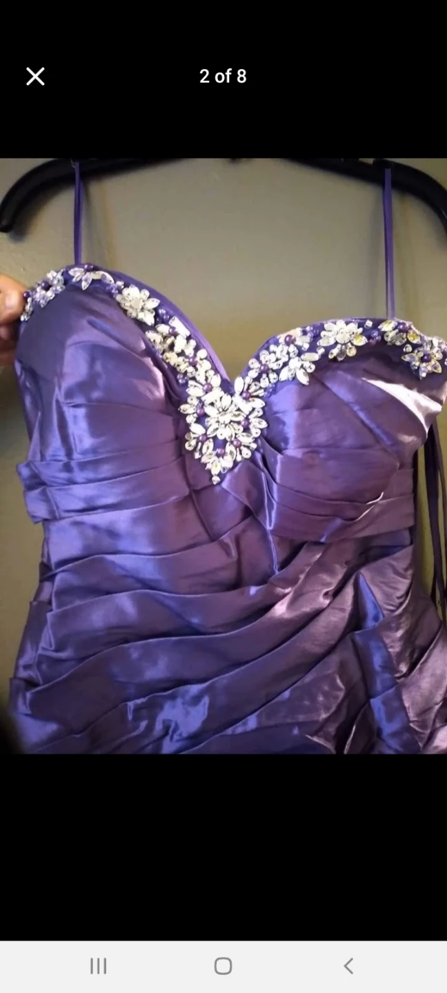 Purple Formal Dress with Rhinestones - photo 2