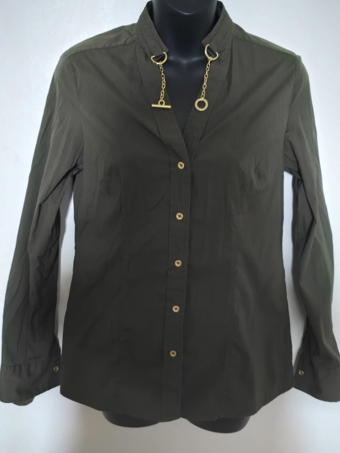Michael Kors Olive Green Button-Up Shirt  size M - photo 3