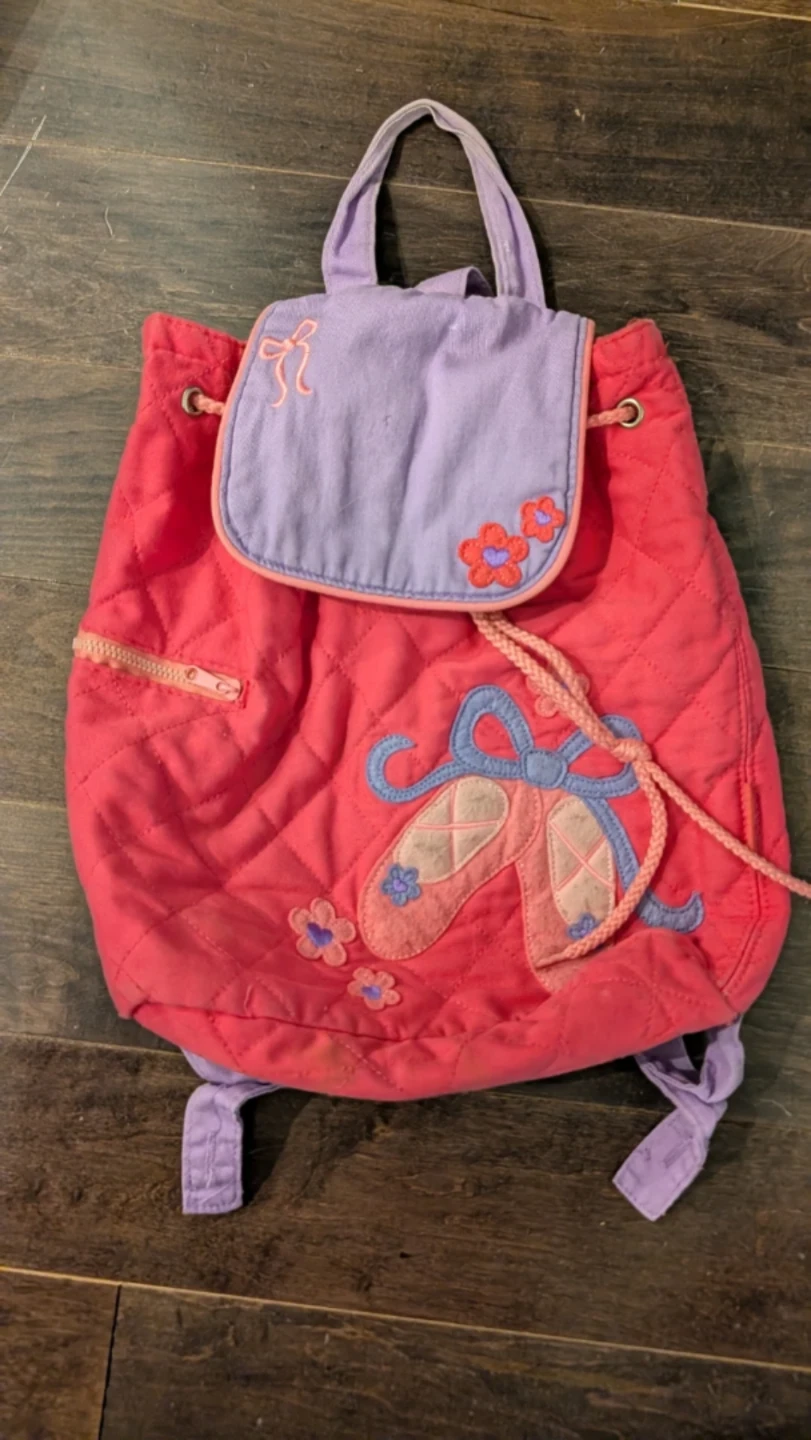 Kid's Quilted Backpack with Ballet Shoes