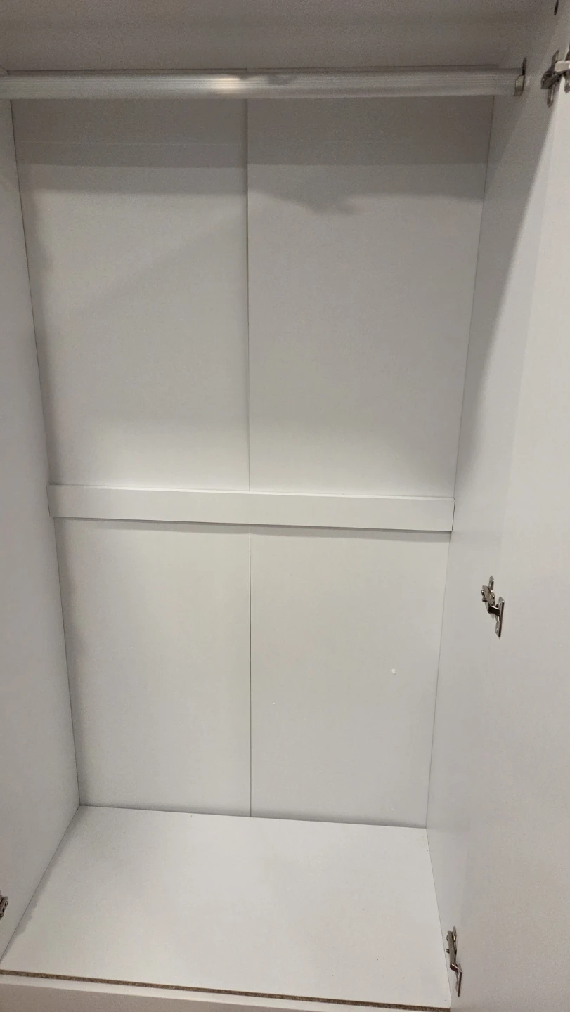 White Double Door Wardrobe with Drawer - photo 2