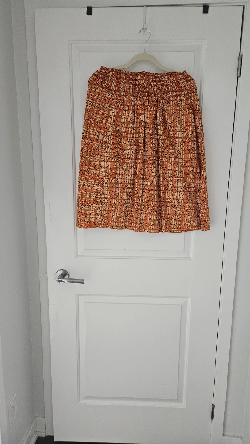 Orange Patterned A-Line Skirt ⚽ - photo 2