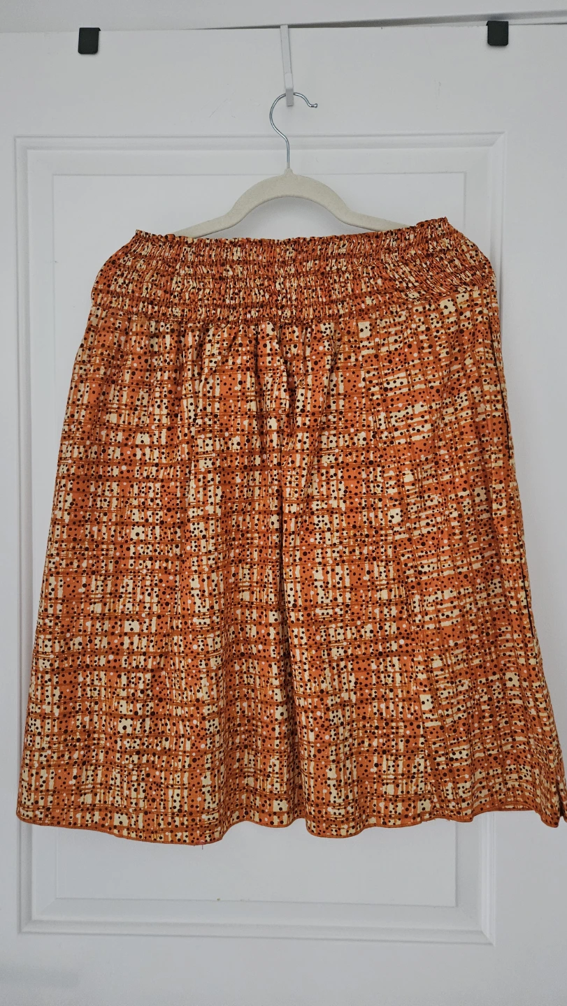 Orange Patterned A-Line Skirt ⚽ - photo 3