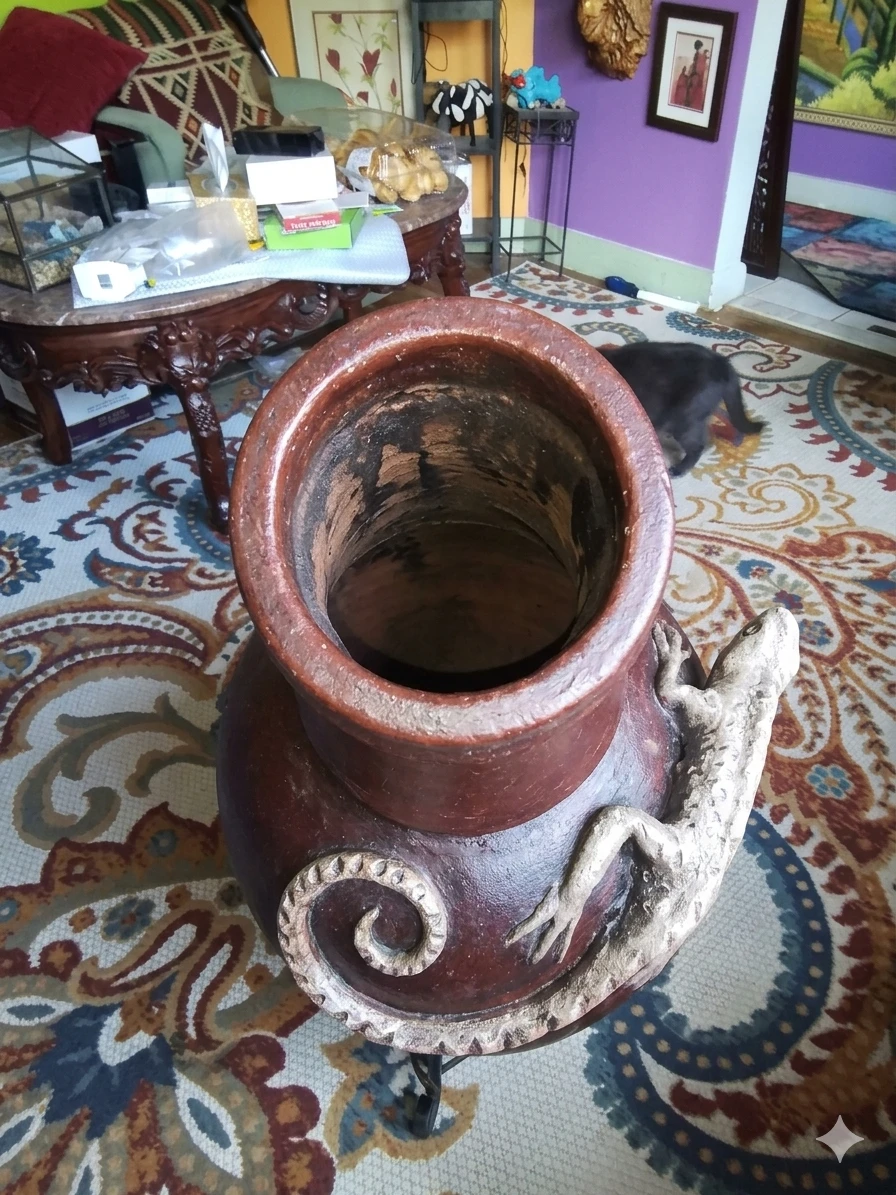 Terracotta Chiminea with Lizard Accent - photo 2