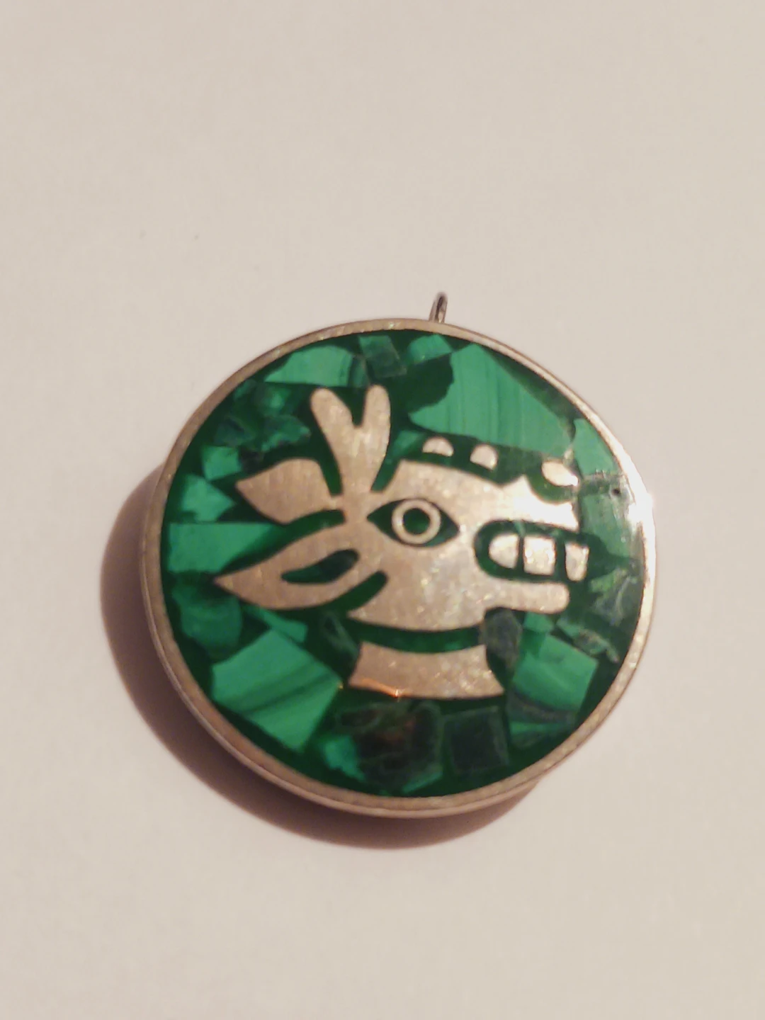 Taxco Mexico Sterling Silver 925 Malachite Pendant