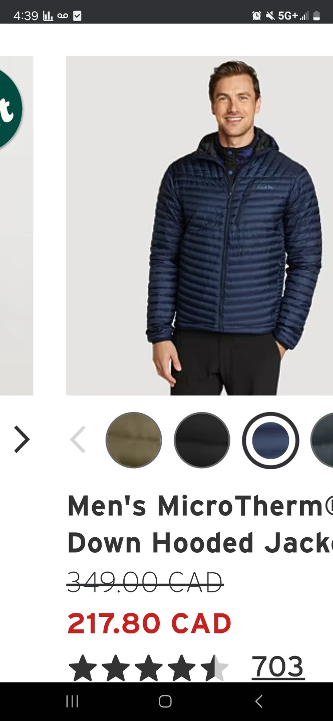 Eddie Bauer Men's MicroTherm Down Hooded Jacket - photo 2