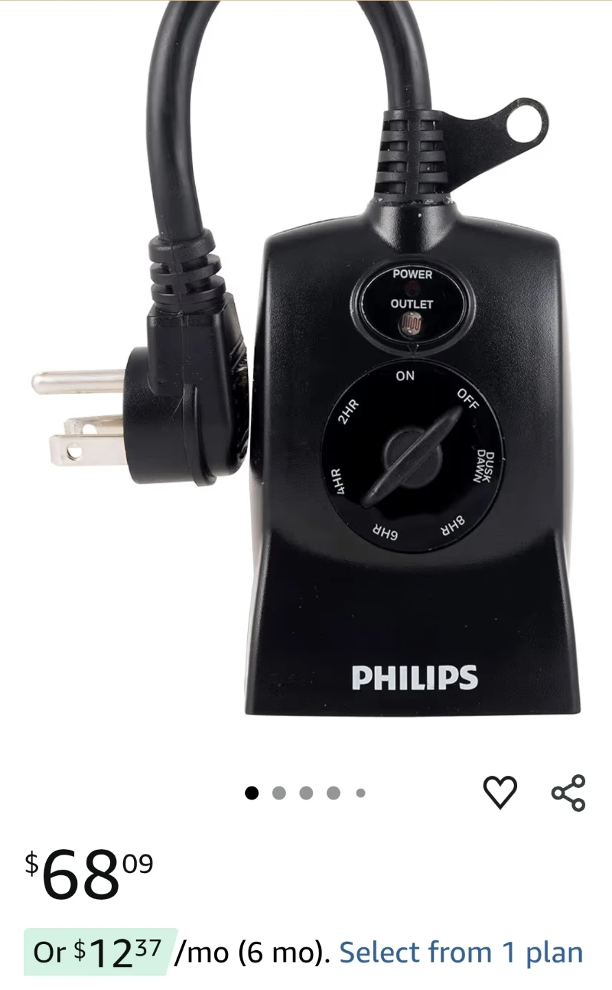 Brand New Philips Light-Sensing Countdown Timer 2-8 Hours