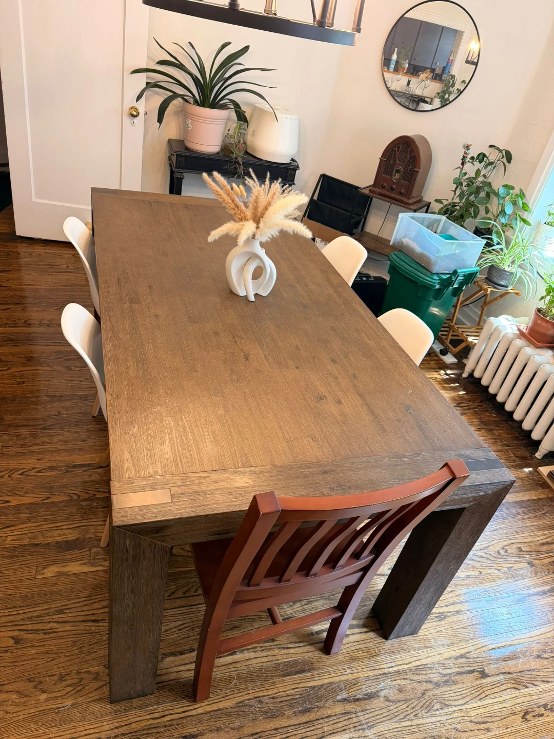Structube Hamburg Dining Table & 4 White Eiffel Chairs