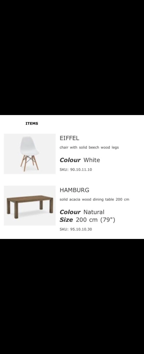 Structube Hamburg Dining Table & 4 White Eiffel Chairs - photo 2