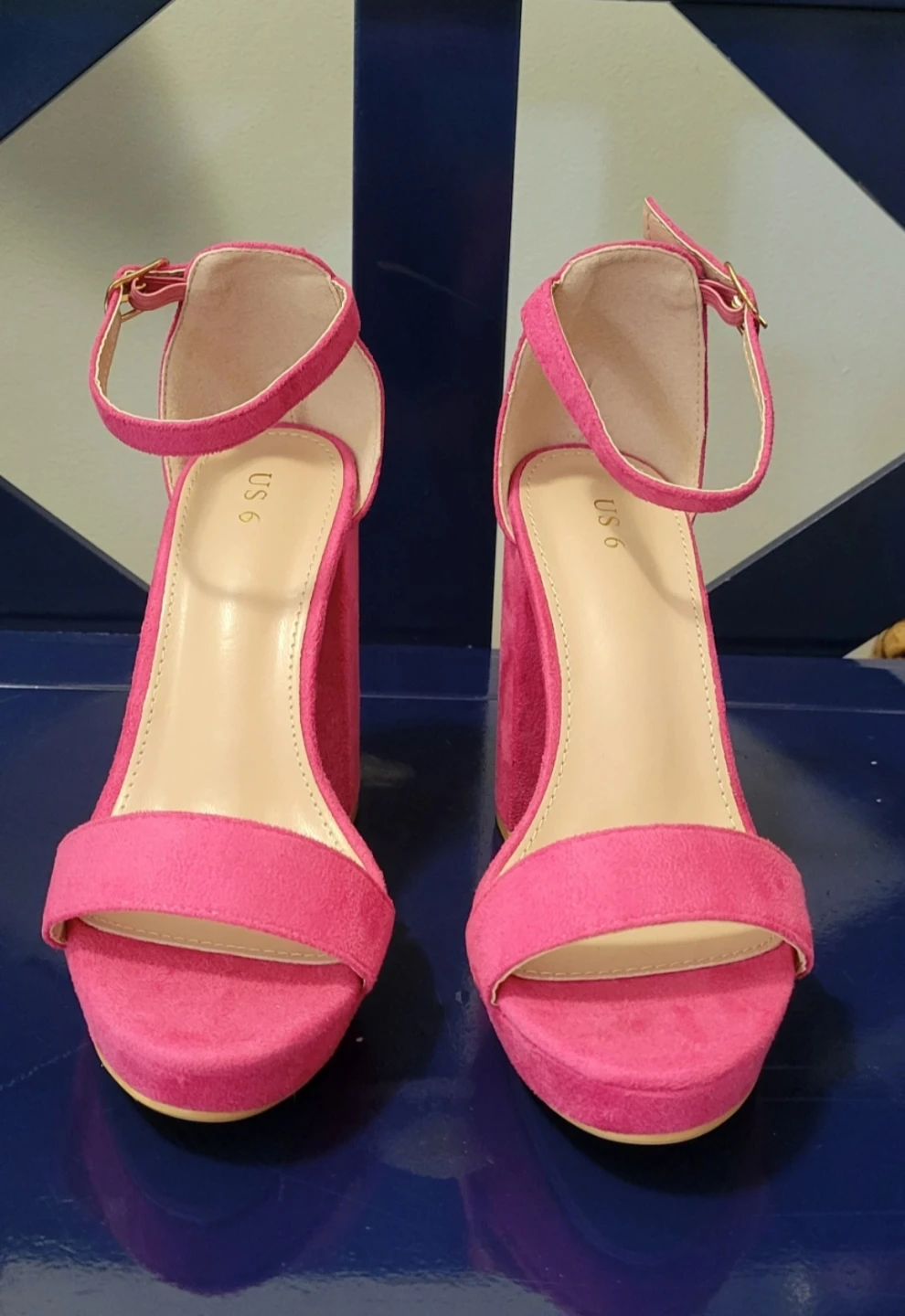 Women's Pink Suede Platform Heels ⚽ - photo 2