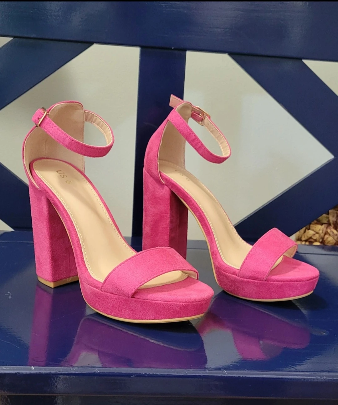 Women's Pink Suede Platform Heels ⚽ - photo 3