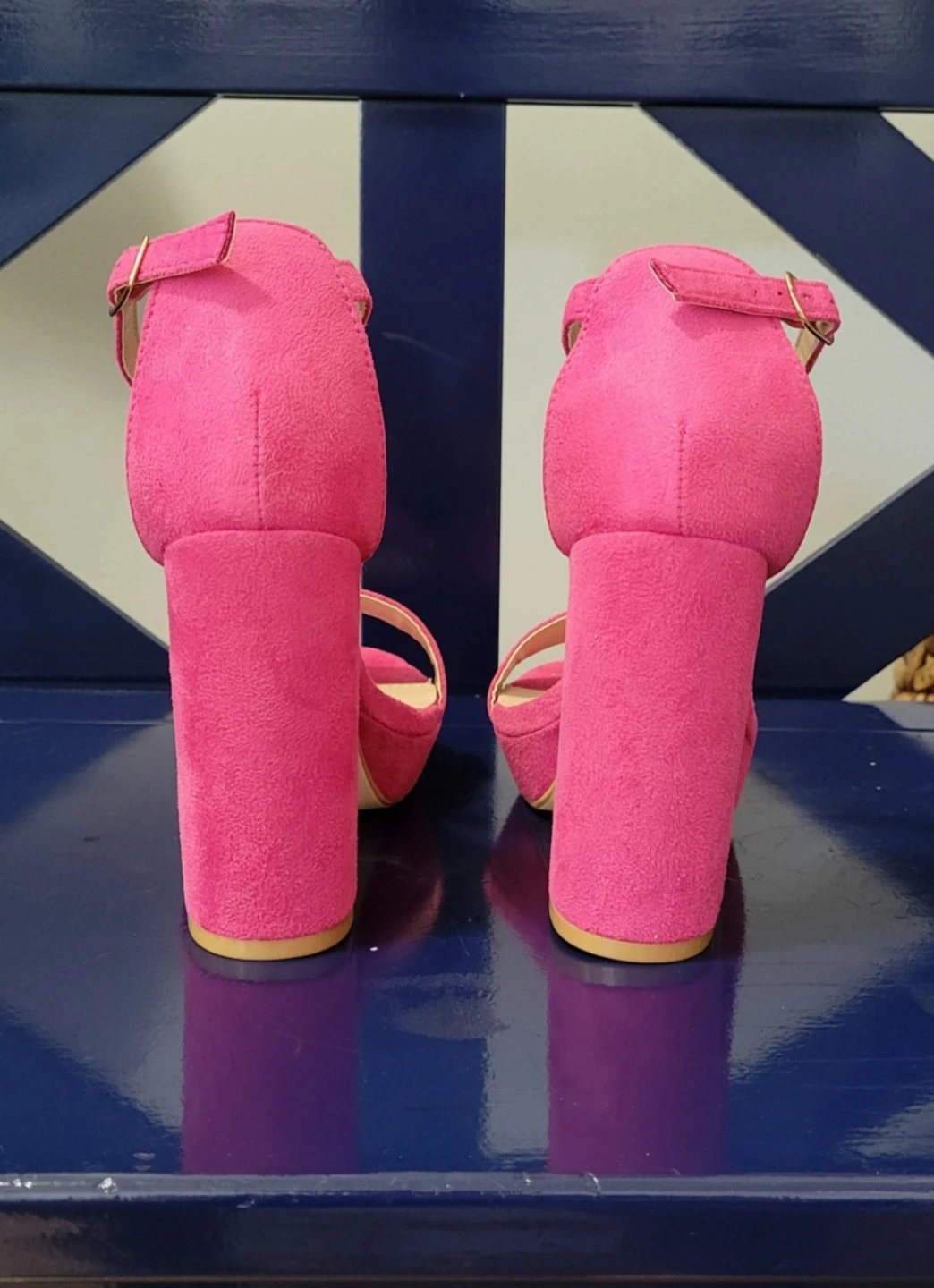 Women's Pink Suede Platform Heels ⚽ - photo 5
