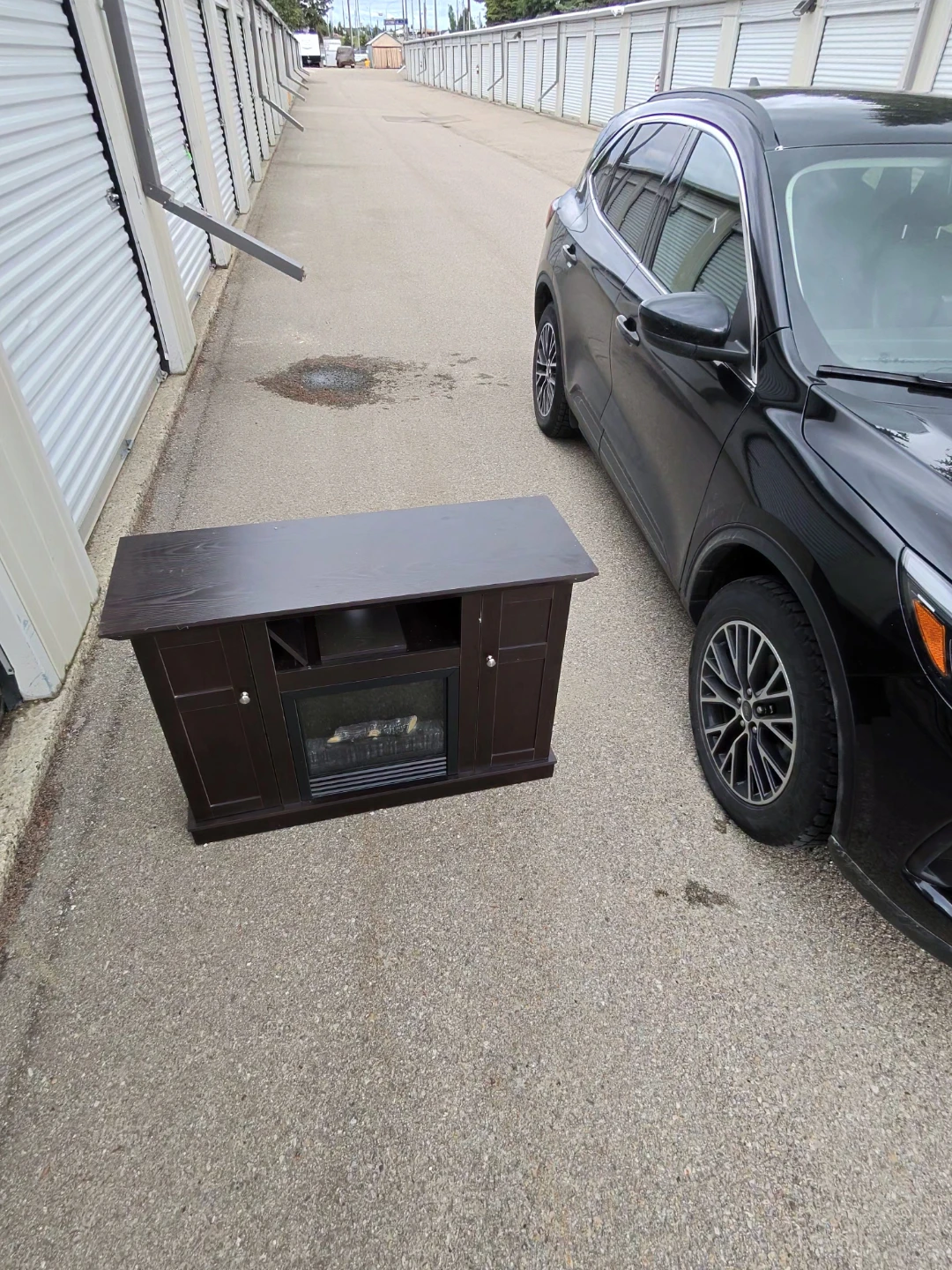 Dark Brown Electric Fireplace TV Stand - photo 2