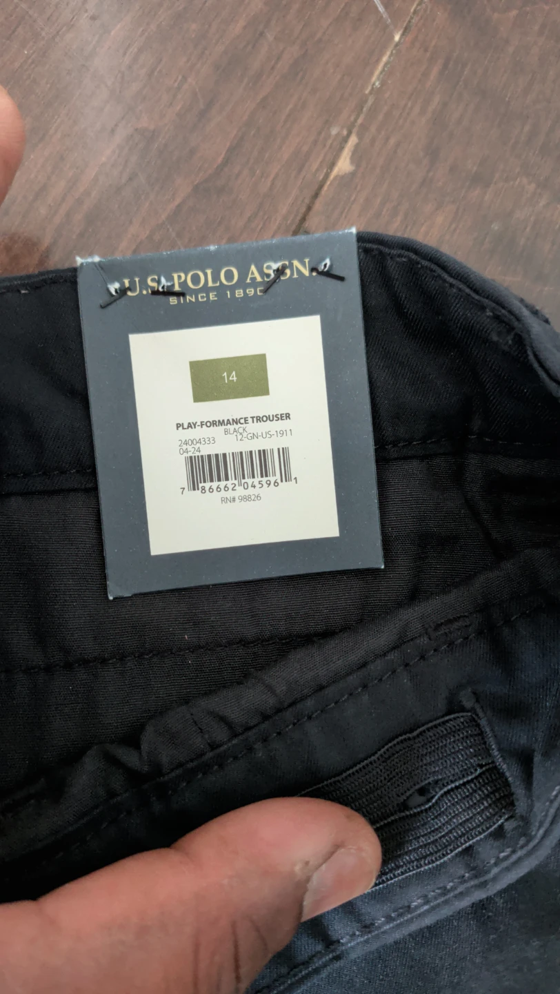 U.S. Polo Assn. Pantalon noir grandeur 14