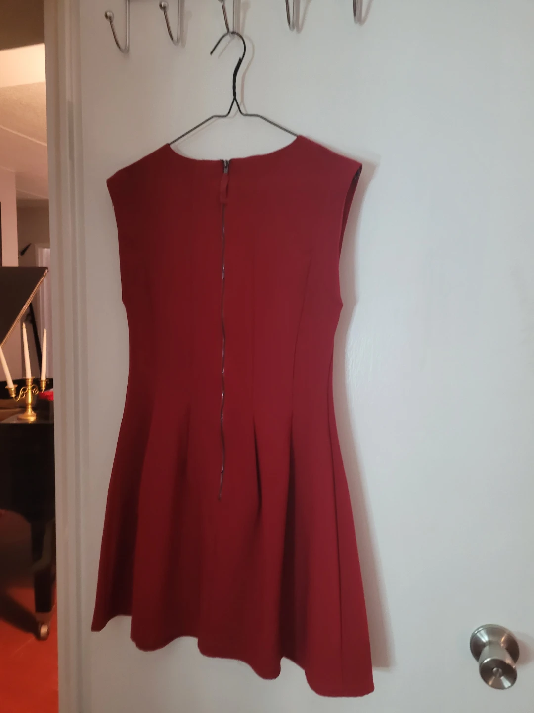 Red Cap Sleeve Fit and Flare Dress - photo 2
