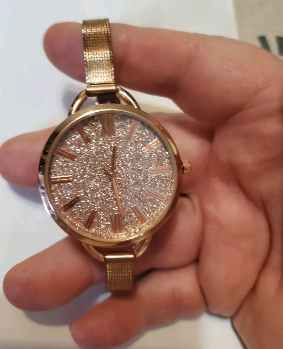 Rose Gold Glitter Dial Watch - photo 2