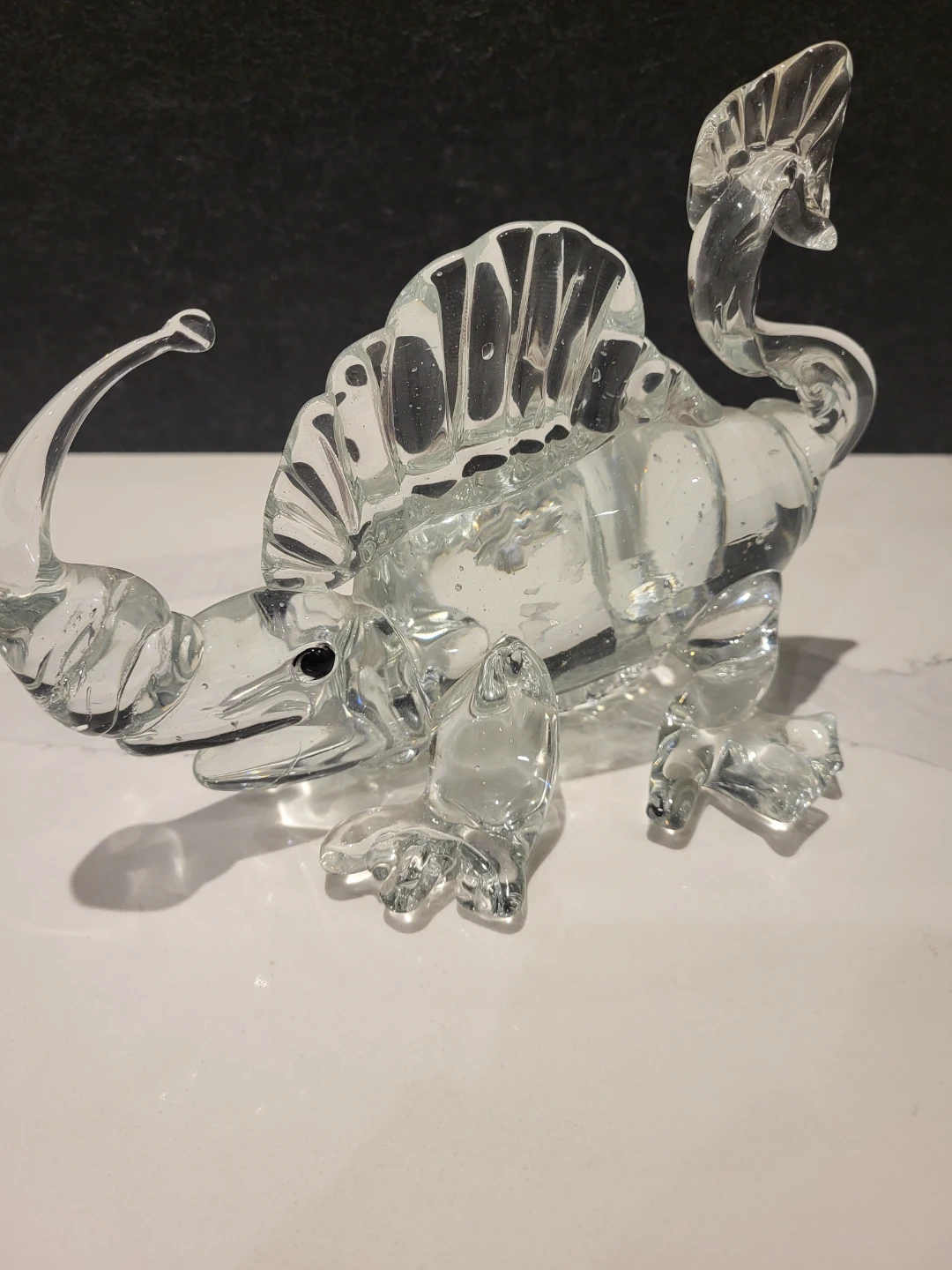Clear Glass Dinosaur Figurine